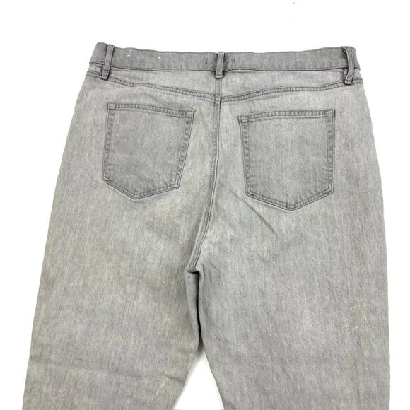 Loft The Kick Crop Raw Hem Butterflies Bleach Splatter Women's size 14 Gray Jean - Picture 4 of 4